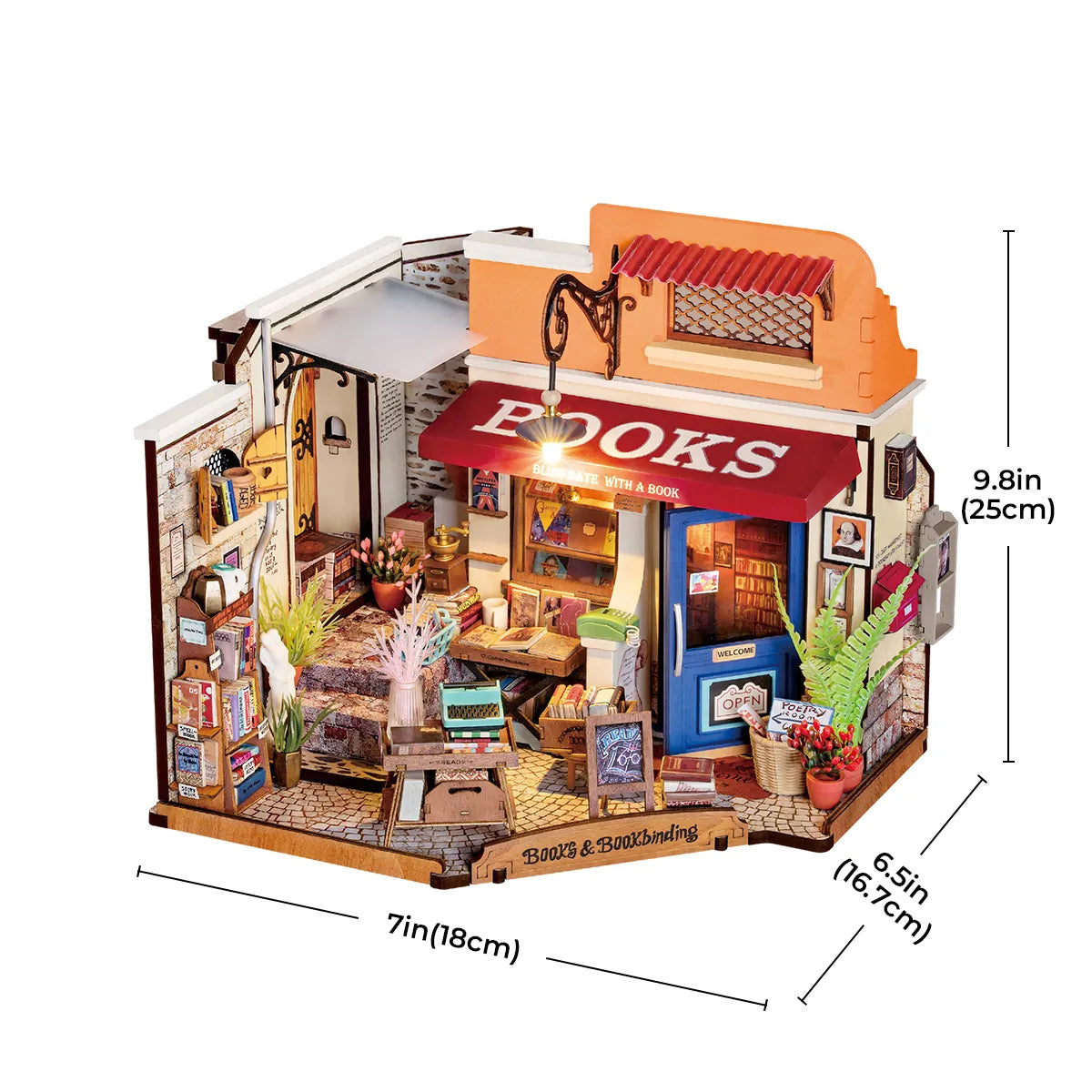 Corner Bookstore - DIY Miniature House Kit
